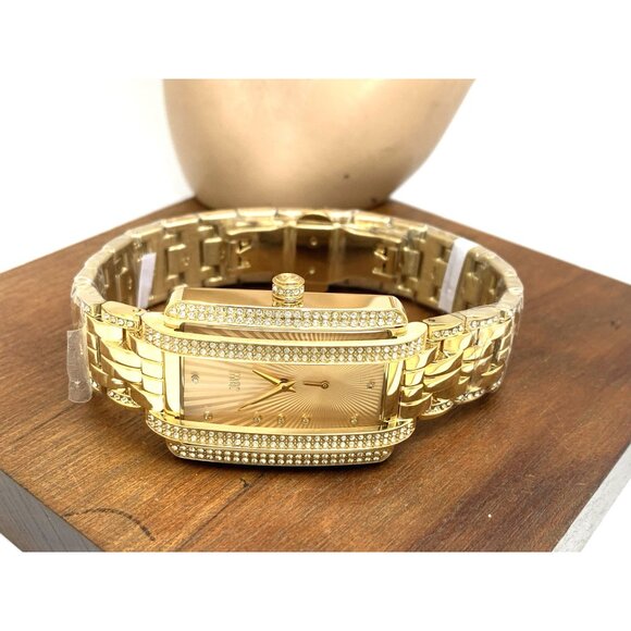 JBW Women's Watch J6358B Mink Swiss Quartz Gold Dial Rectangle Crystals Steel - Picture 8 of 14